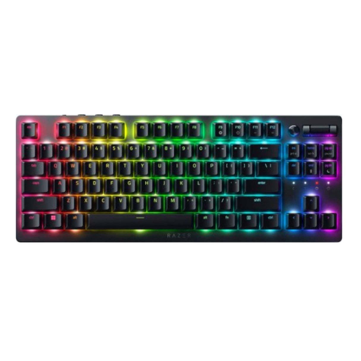 gaming keyboard with colorful LED backlight in black