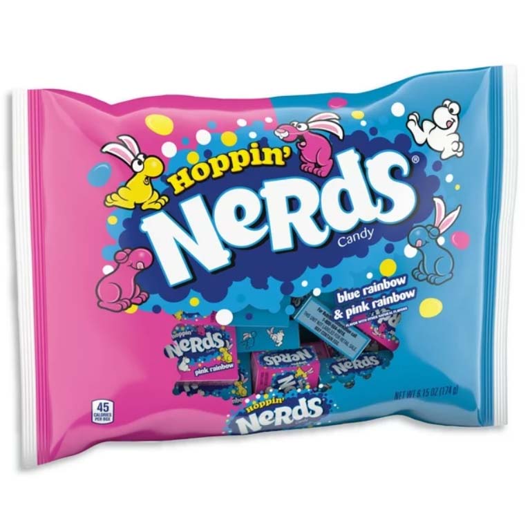 Nerds Rainbow Hoppin- Easter Fruit Flavored Candy Mini Boxes in a pink and blue packet