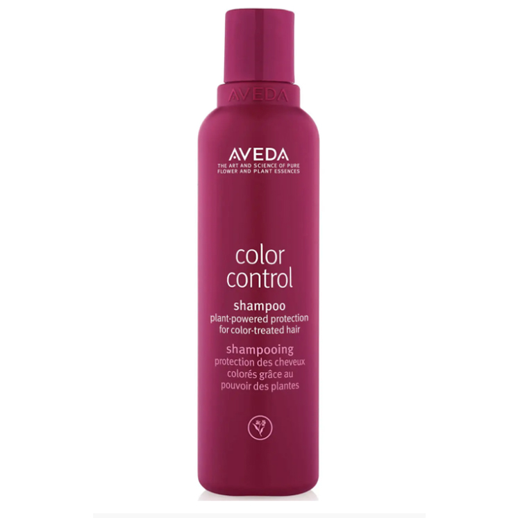 Maroon bottle of Aveda sulfate-free shampoo