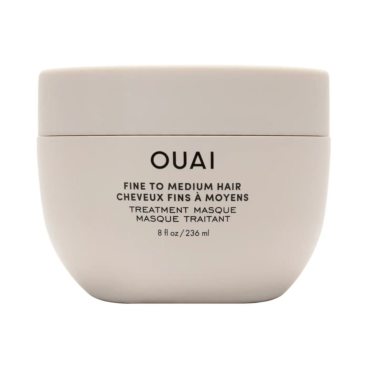 OUAI Treatment Mask for Fine and Medium Hair in beige tub