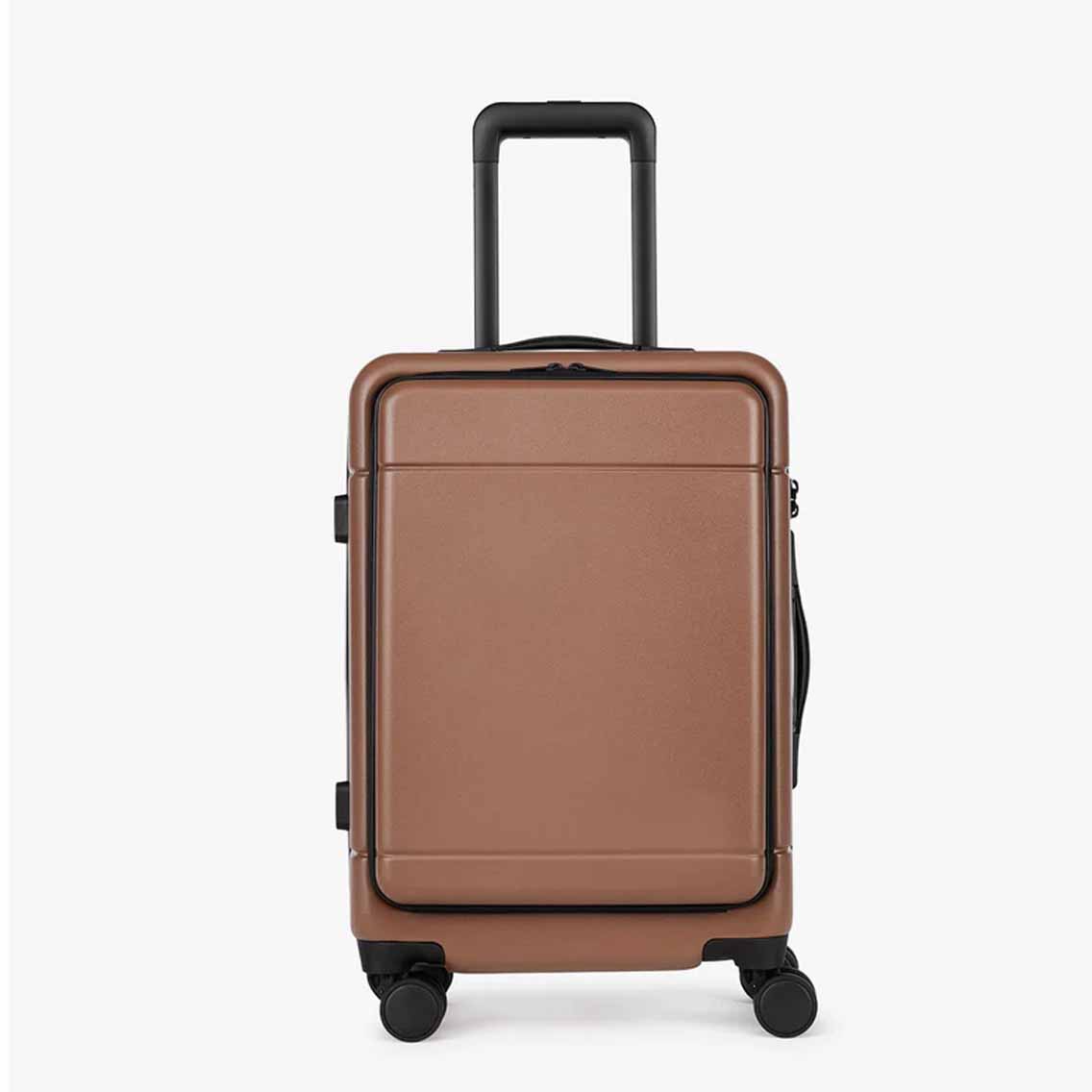 Calpak Hue Front Pocket Carry-On Luggage in brown