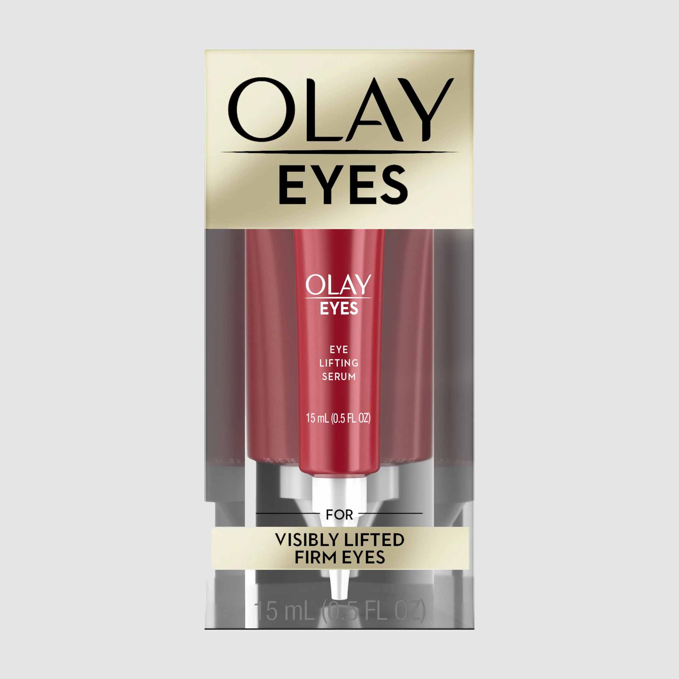 Olay Eye Lifting Serum for Firming Skin, Fragrance-Free in gold packet