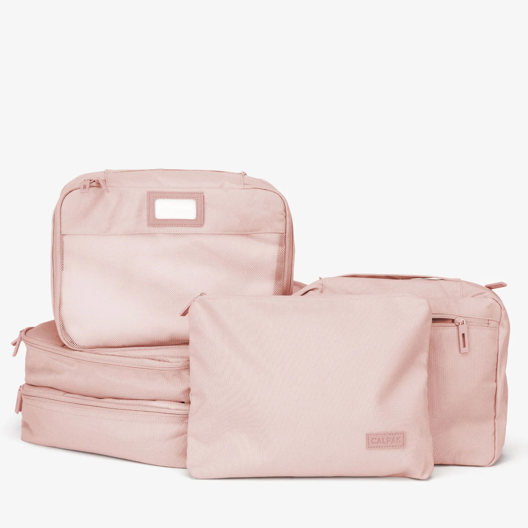Calpak packing cube set in pink