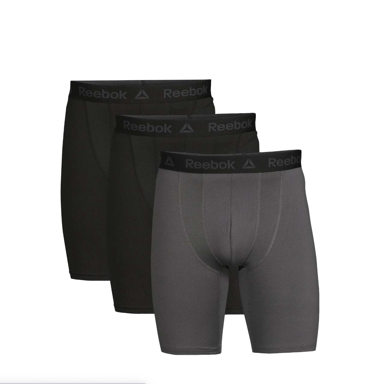 Three pairs of dark-colored reebok long length underwear
