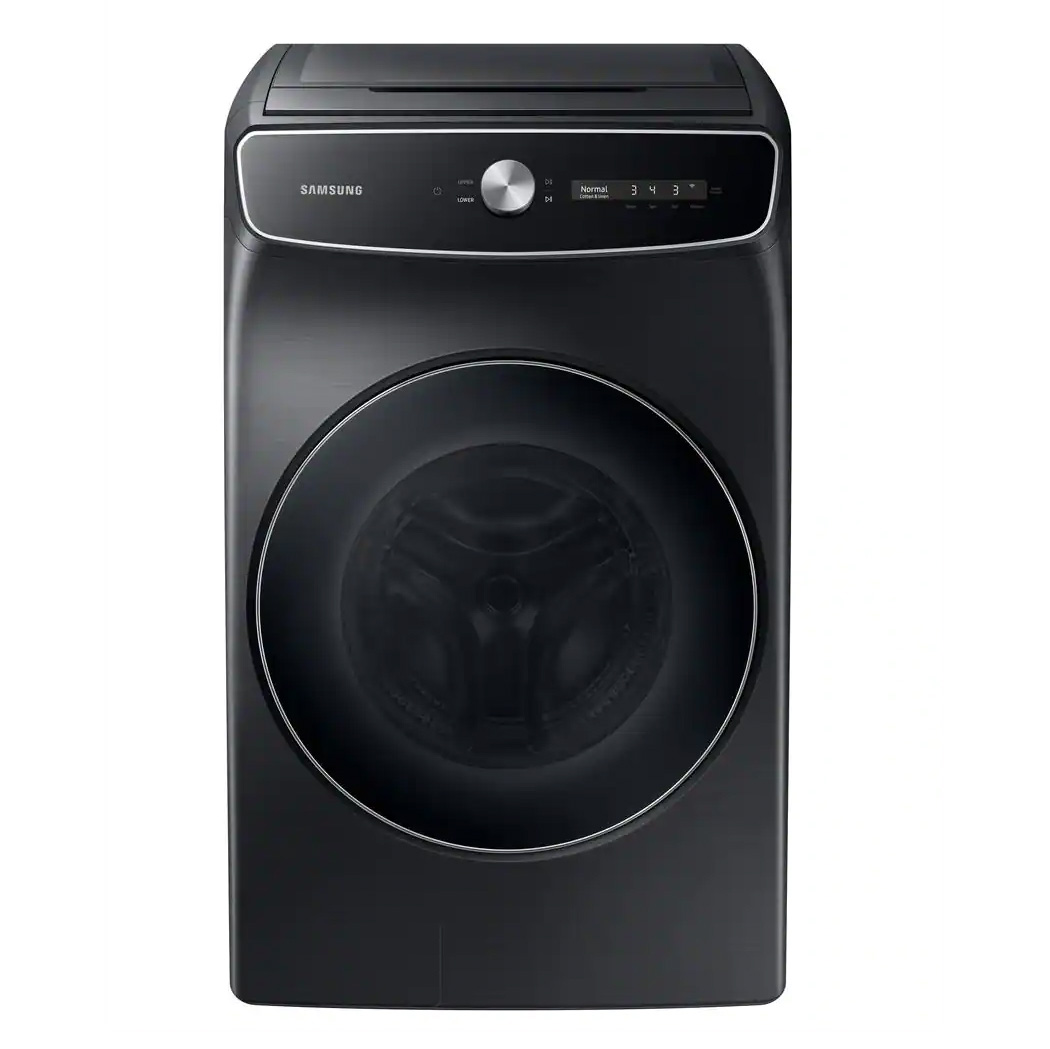 Samsung front-loading washing machine in black