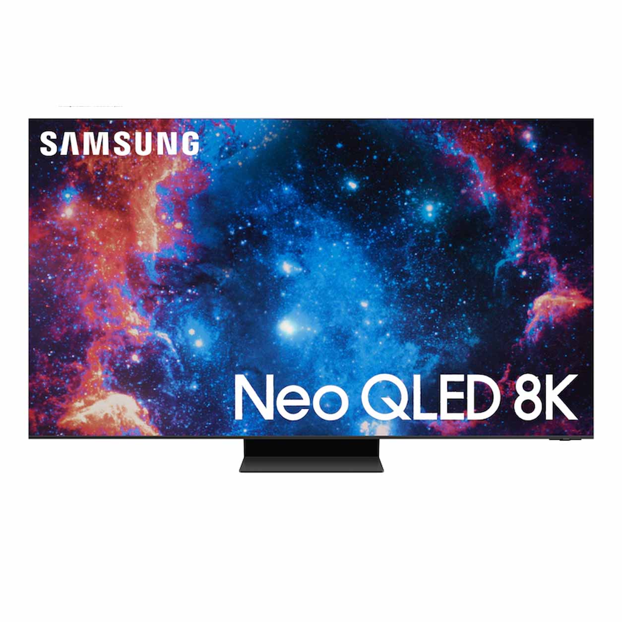 85 inch Samsung Neo QLED 8K TV with a colorful background