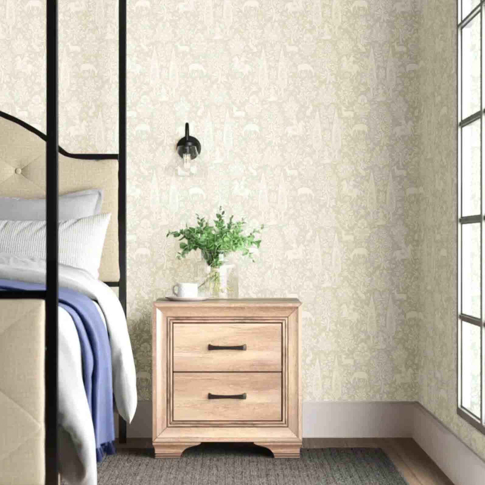 Quincey floral wallpaper in cream color