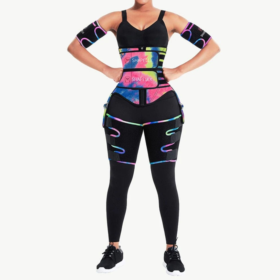 Woman wearing NeoSweat® 3 in 1 Tie Dye Workout Mix