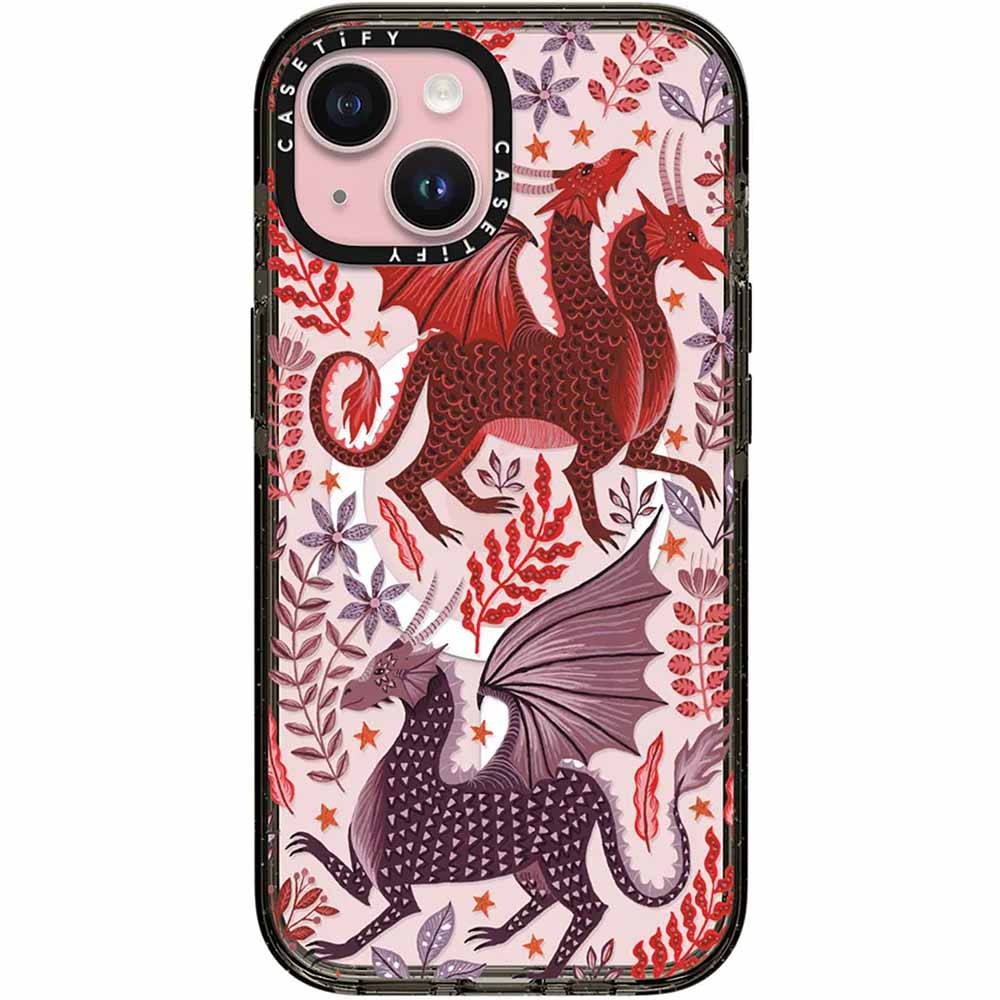 casetify impact case in red dragon mythical magic design