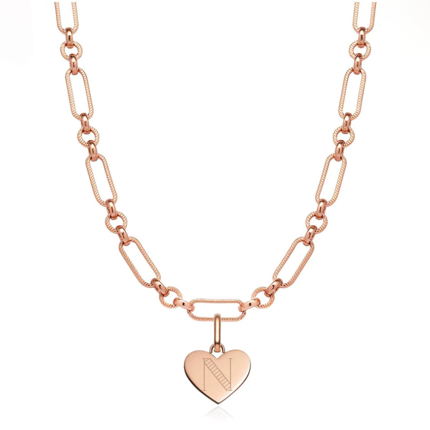 Heart-shaped rose gold necklace