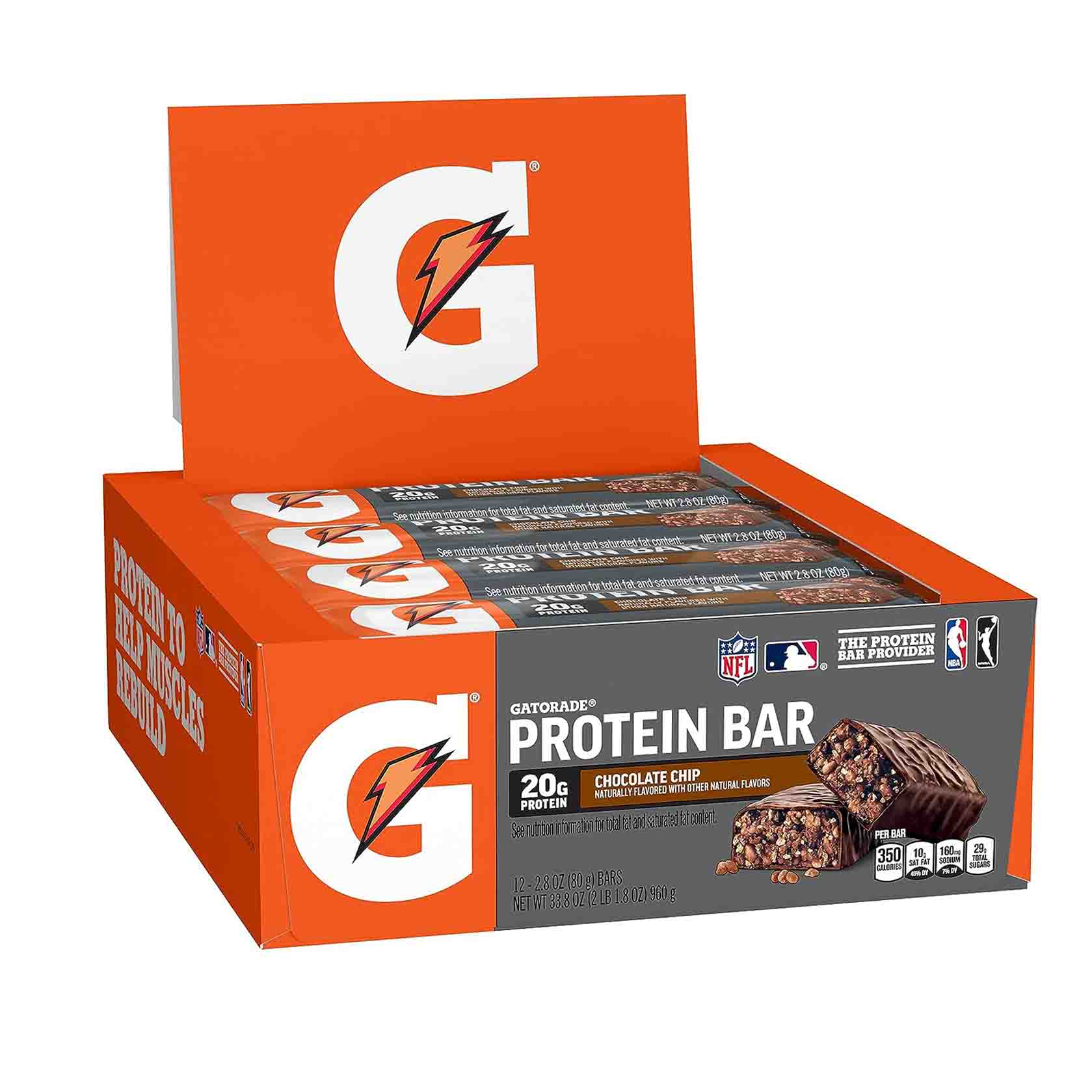 Gatorade Whey Protein Recover Bars in an orange box