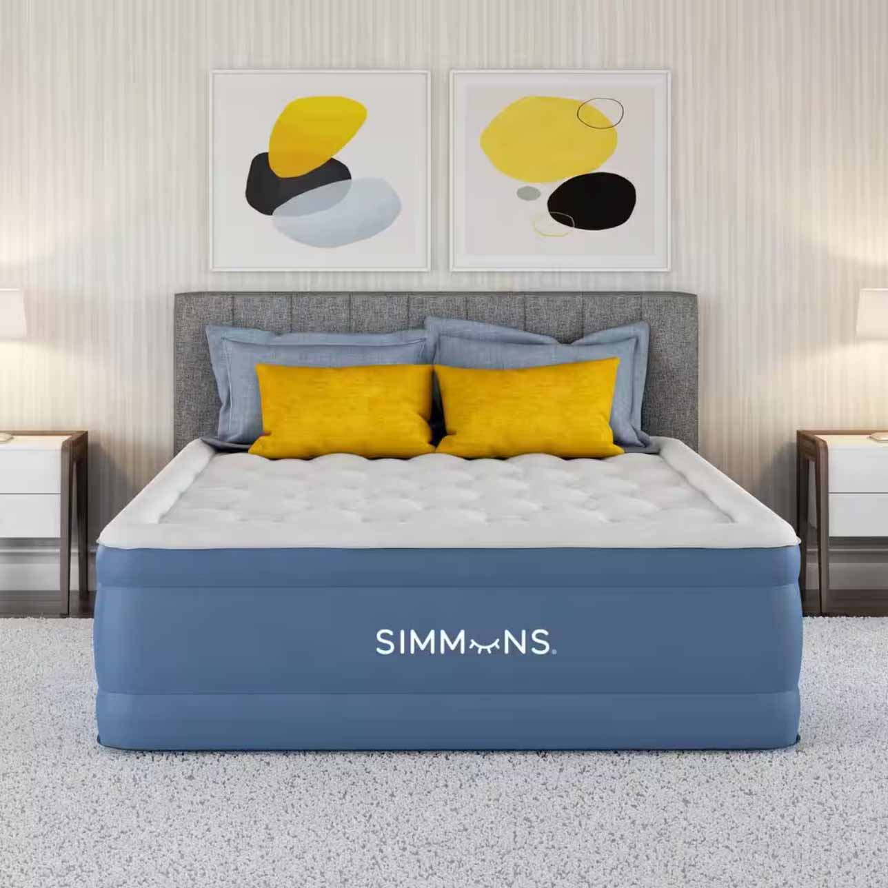 Air mattress in bedroom setting