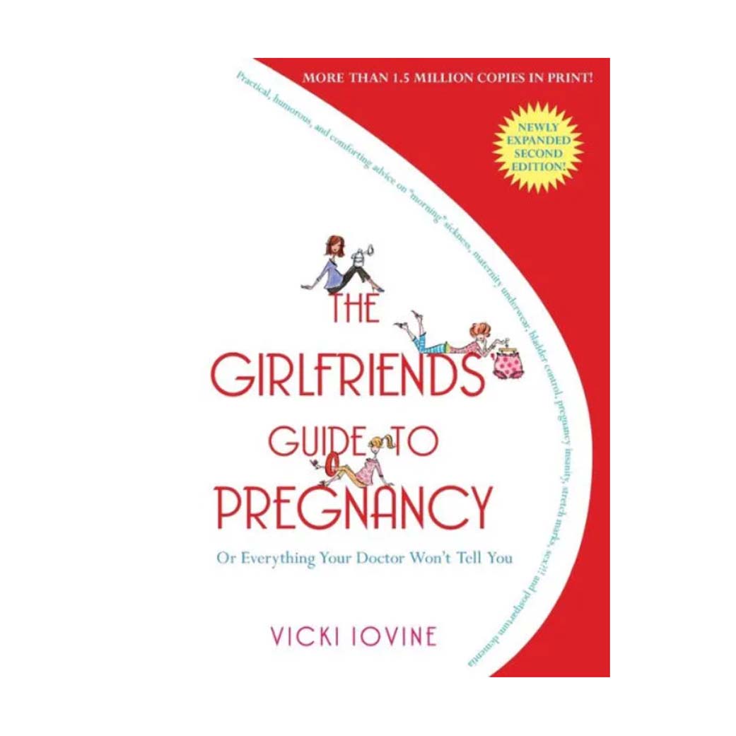Book cover in red and white with red font for The Girlfriends' Guide to Pregnancy