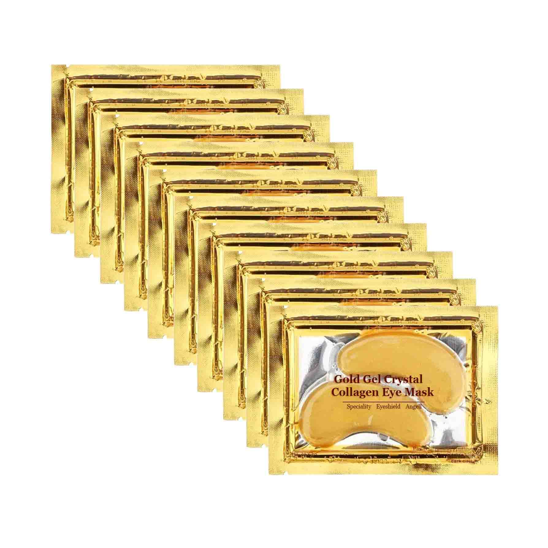 a multipack of Permotary 30 Pairs 24K Gold Gel Crystal Collagen Eye Pads