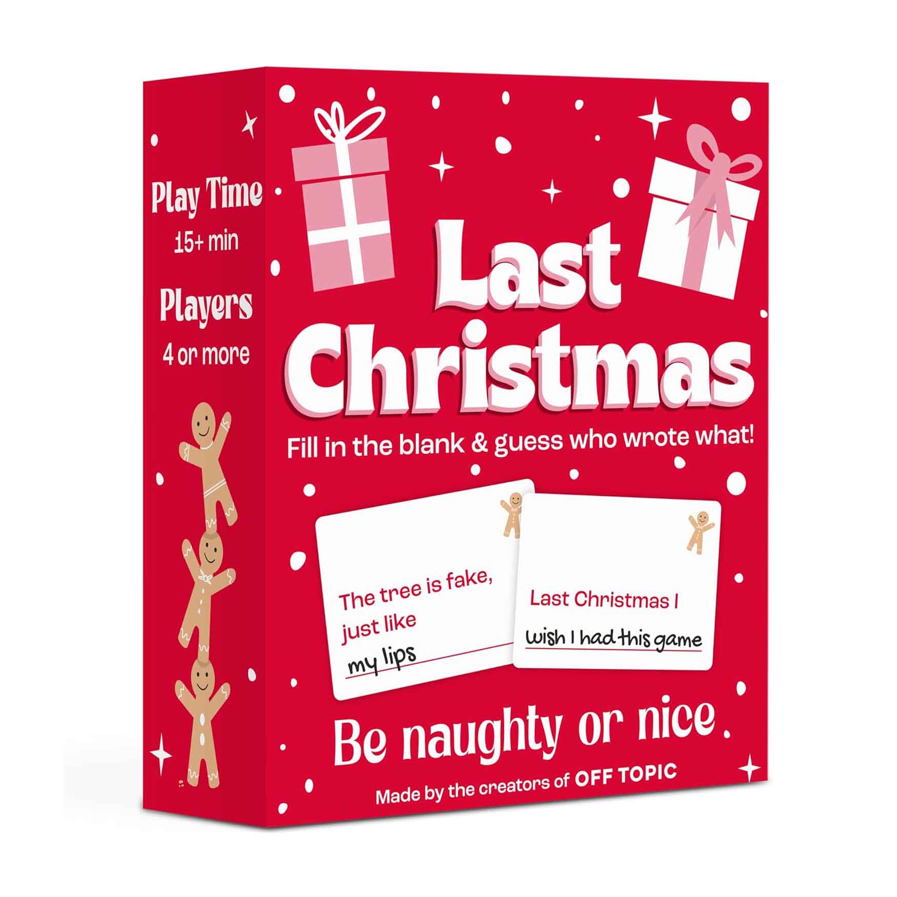 Last Christmas: The Naughty or Nice Holiday Party Game in a red box