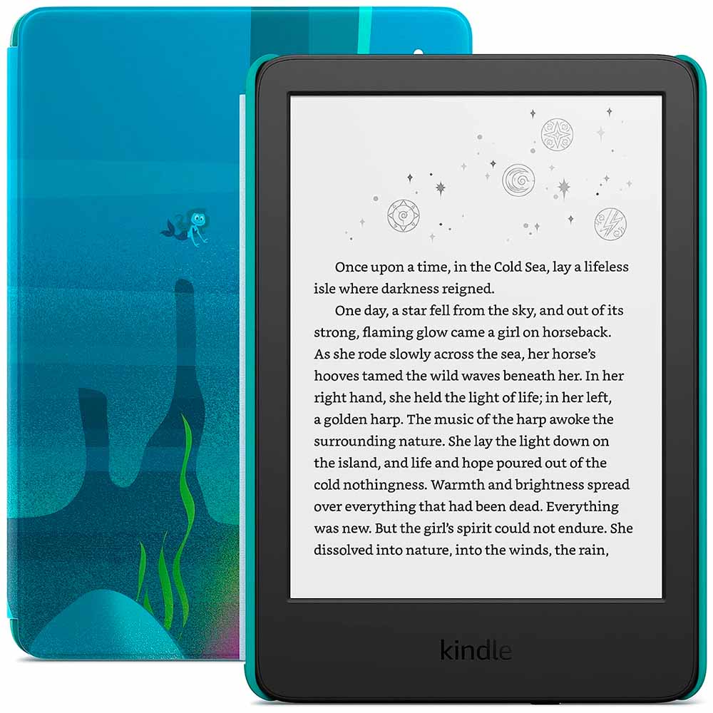 kindle kids with ocean themed case