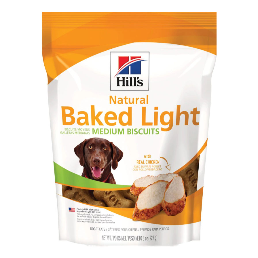 Packet of Hill-s Natural Baked Light Biscuits with Real Chicken Dog Treats