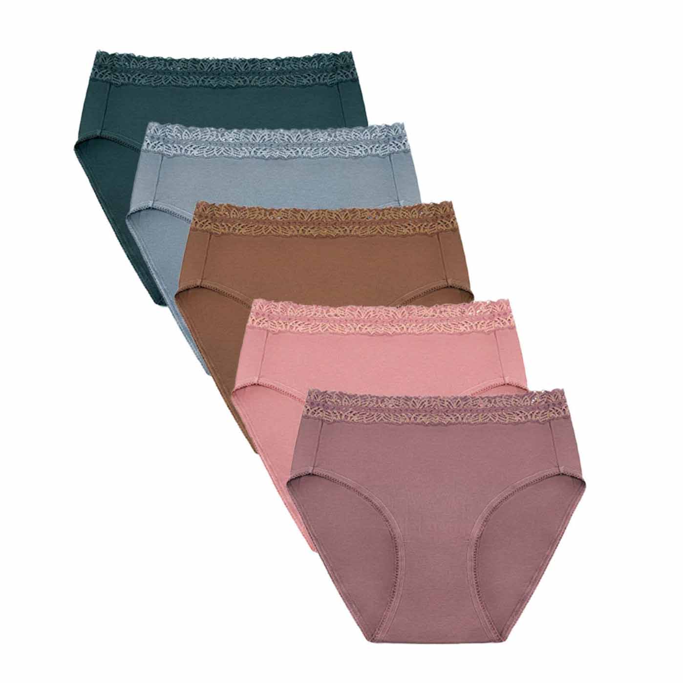 High-waisted postpartum undies in different colors