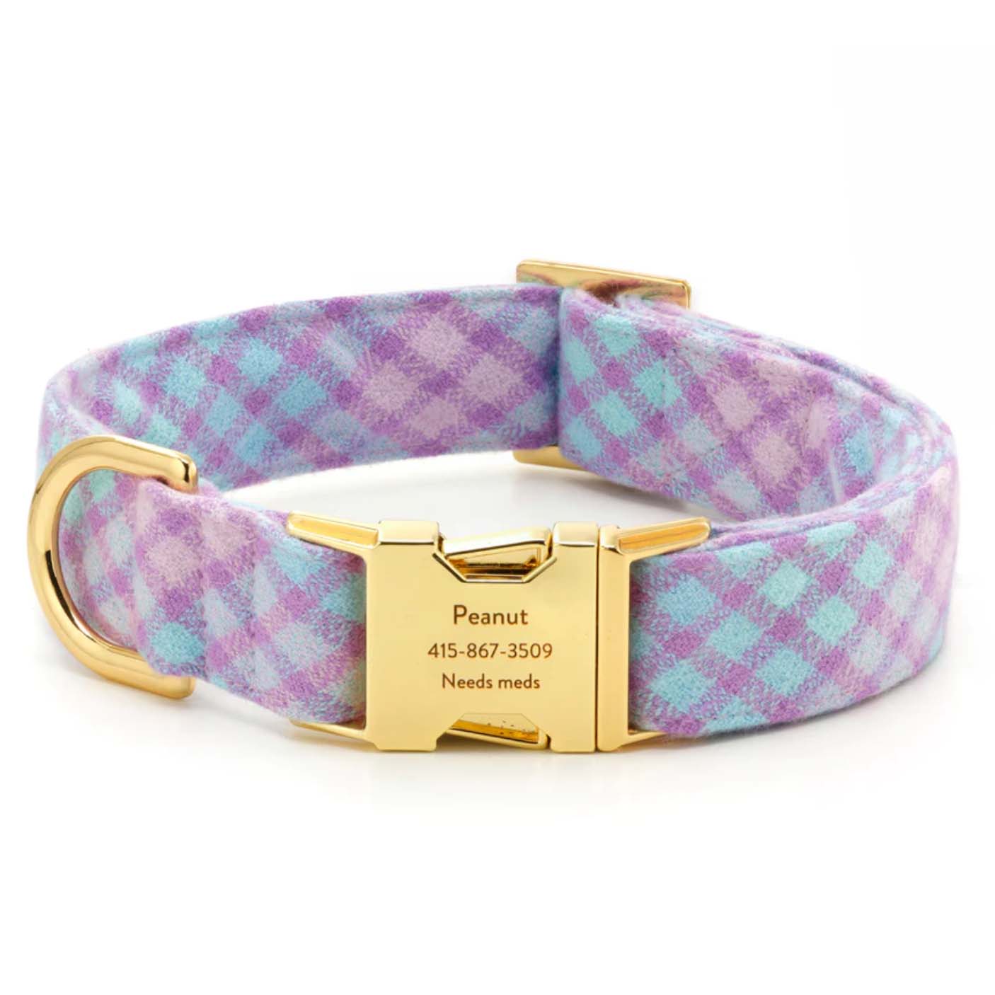 Colorful plaid flannel dog collar