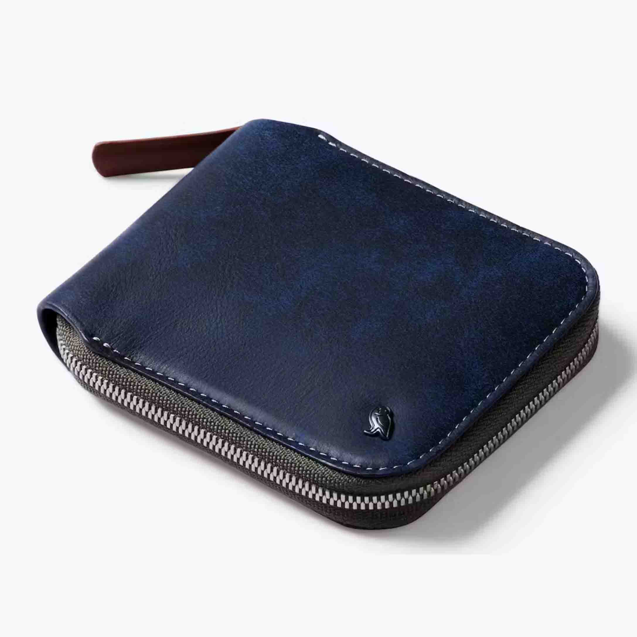 Bellroy Zip Wallet in navy blue with zip