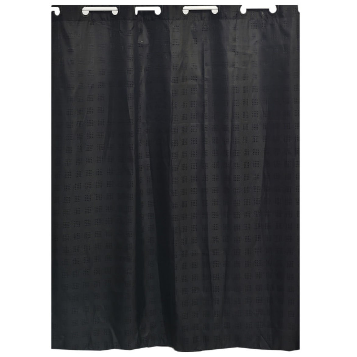 Black EVIDECO Hookless Shower Curtain