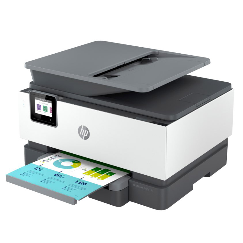 HP all-in-one printer side view