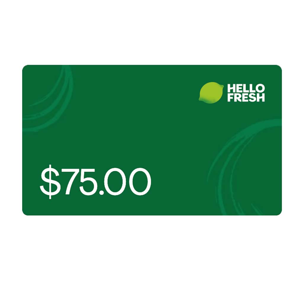 a HelloFresh meals gift card worth $75