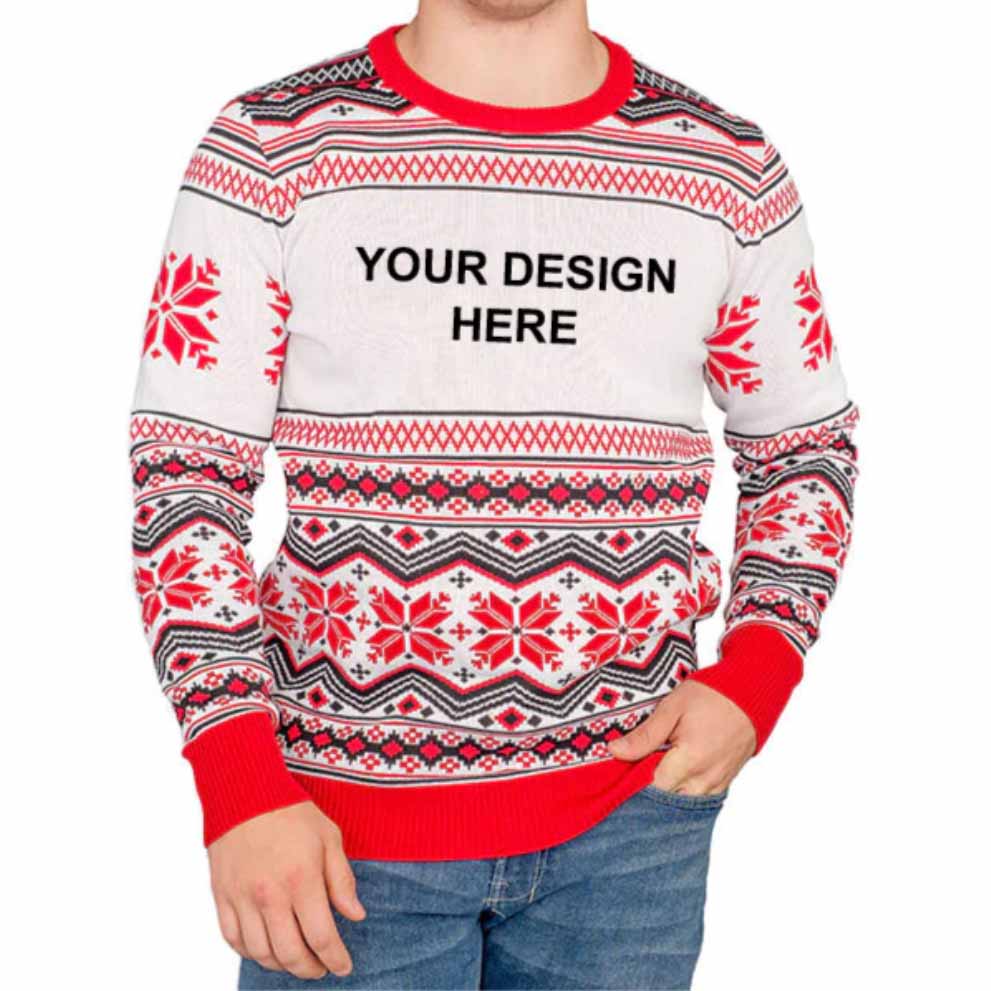 Men wearing custom ugly sweater