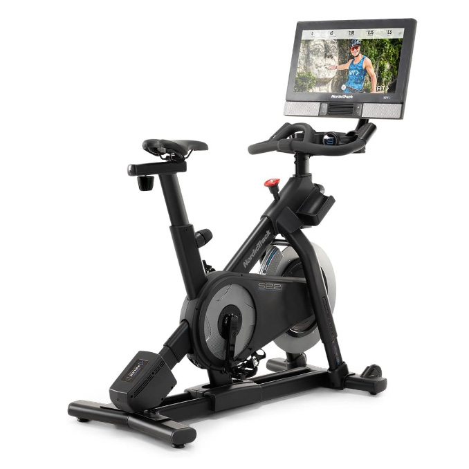 NordicTrack Commercial Studio Cycle bike with big viewing screen
