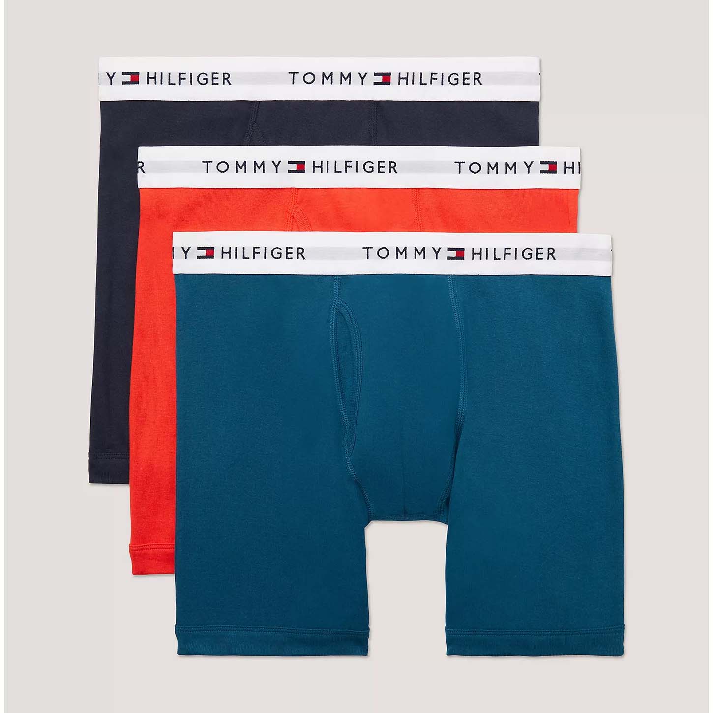 tommy hilfiger 3 pack of briefs in deep blue, black and red