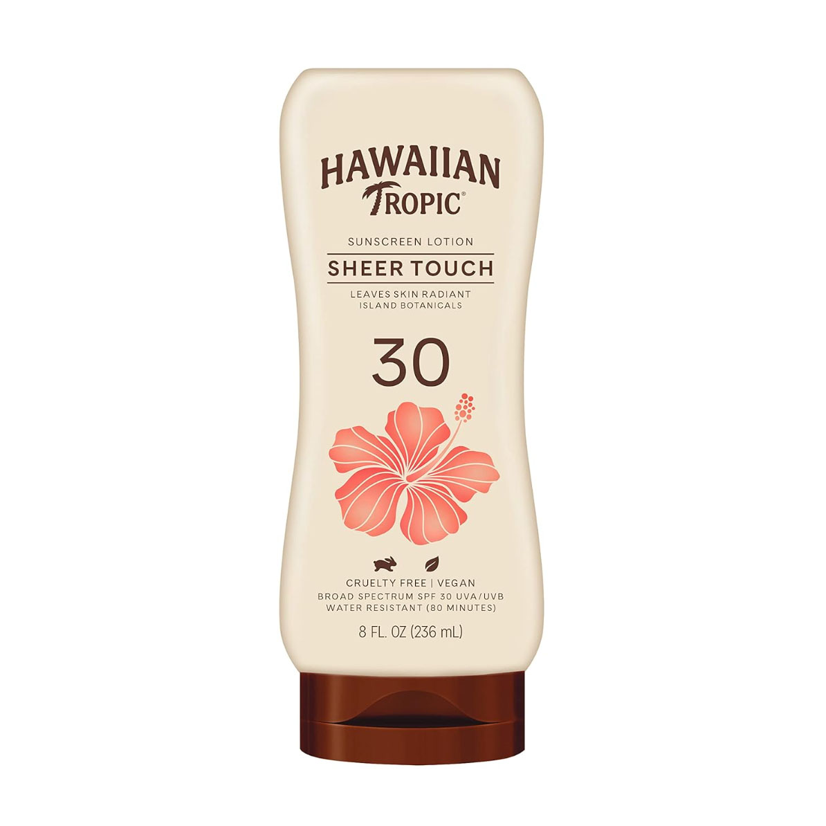 Hawaiian Tropic Sheer Touch Lotion SPF 30 in brown bottle
