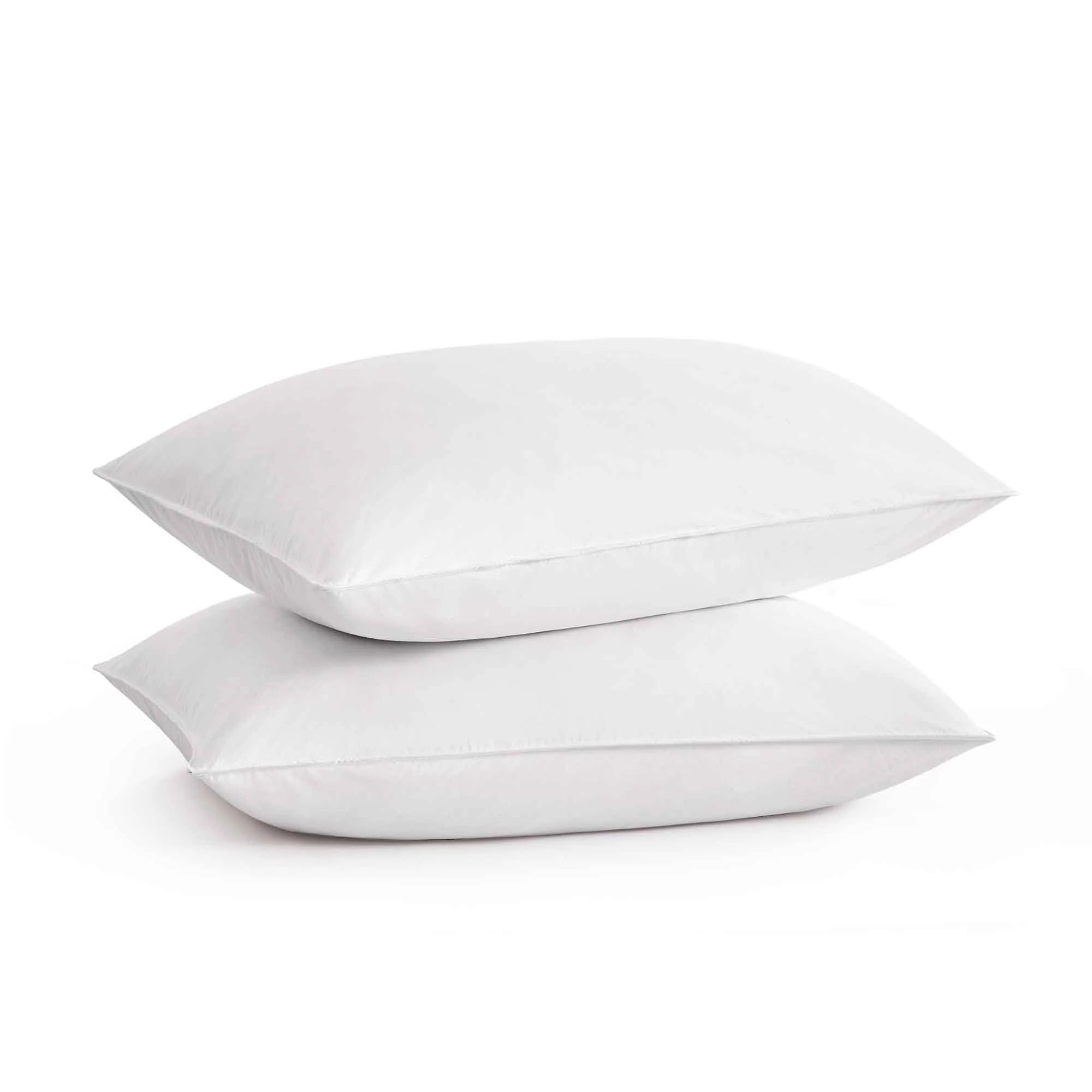 pack of two PuredownPro White Goose Feather Pillows for Side and Back Sleepers