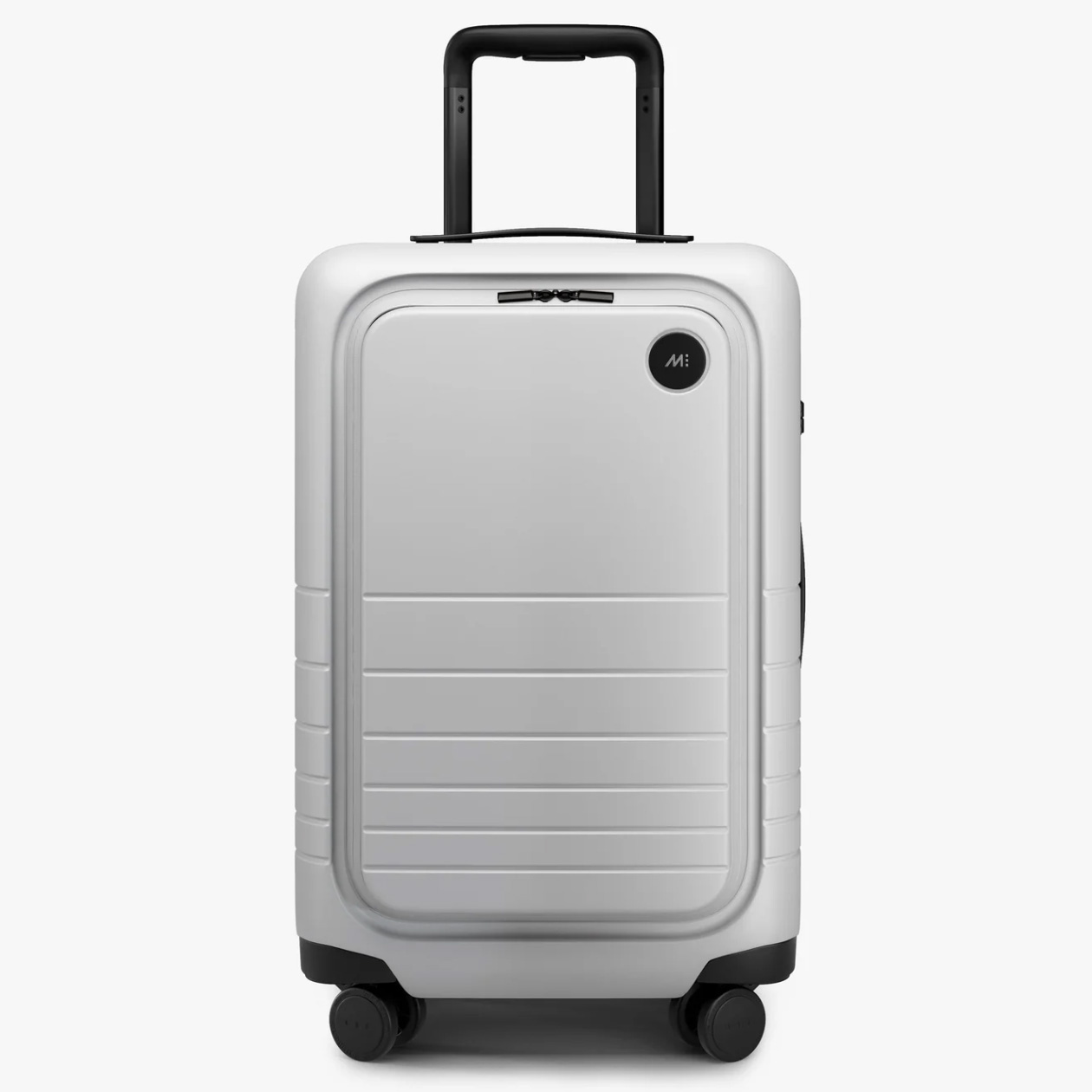 Hardside spinner luggage in silver